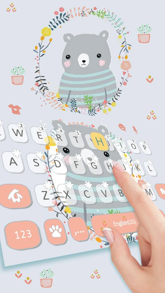 Cartoon Bear Keyboard Theme - عکس برنامه موبایلی اندروید