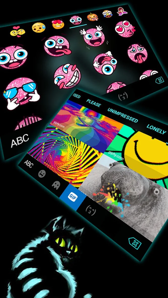 Cheshire Night Cat Keyboard Theme - Image screenshot of android app