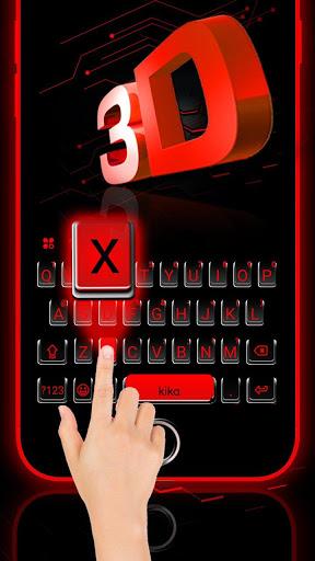 Neon 3D Red Keyboard Theme - عکس برنامه موبایلی اندروید