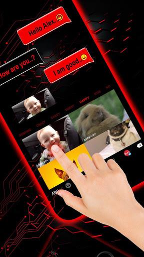 Neon 3D Red Keyboard Theme - Image screenshot of android app