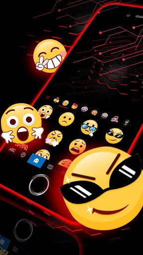 Neon 3D Red Keyboard Theme - Image screenshot of android app