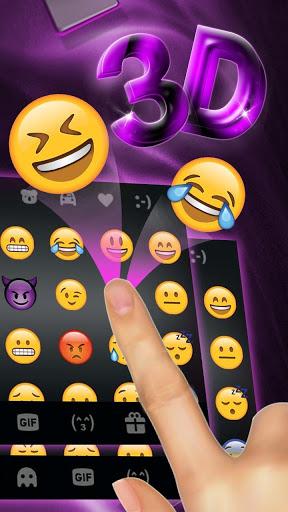 Classic ۳D Purple Keyboard Theme - عکس برنامه موبایلی اندروید