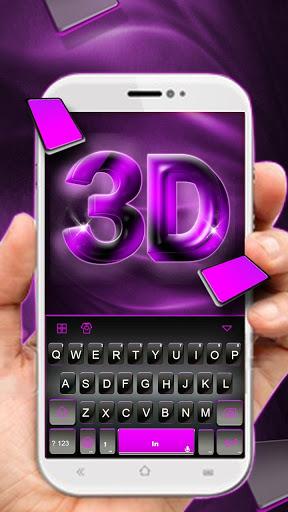 Classic 3D Purple Keyboard Theme - عکس برنامه موبایلی اندروید