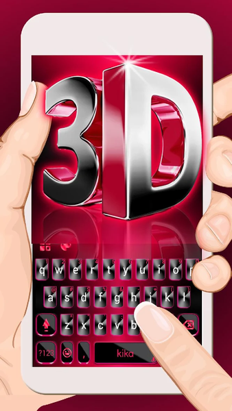Classic 3d Red Keyboard Theme - Image screenshot of android app