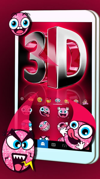 Classic 3d Red Keyboard Theme - Image screenshot of android app