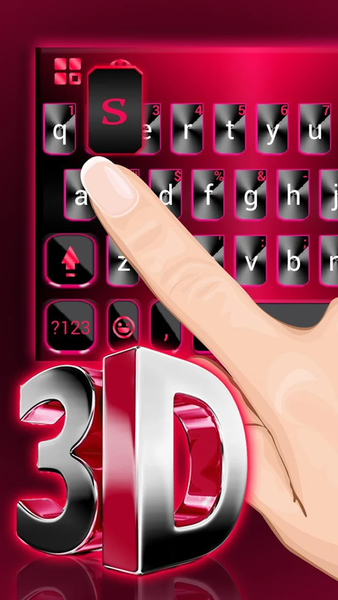 Classic 3d Red Keyboard Theme - Image screenshot of android app