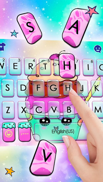 Colorful Galaxy Cupcake Keyboard Theme - Image screenshot of android app