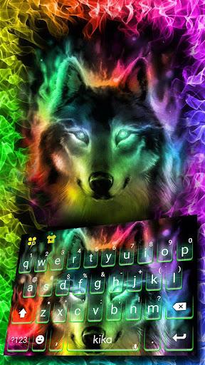 Colorful Wolf Keyboard Theme - Image screenshot of android app