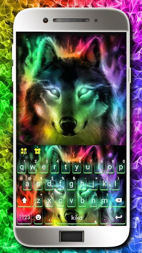 Colorful Wolf Keyboard Theme - Image screenshot of android app