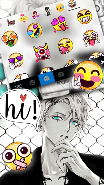 Cool Anime Boy Keyboard Theme - Image screenshot of android app