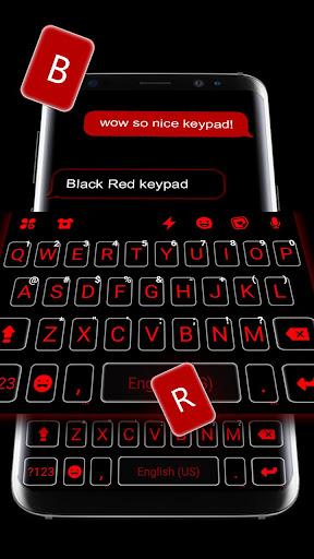Cool Black Red Keyboard Theme - Image screenshot of android app