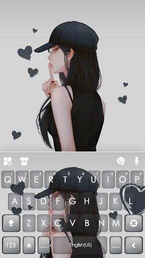 Cool Cap Girl Keyboard Background - عکس برنامه موبایلی اندروید