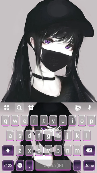 Cool Girl Mask Keyboard Backgr - عکس برنامه موبایلی اندروید