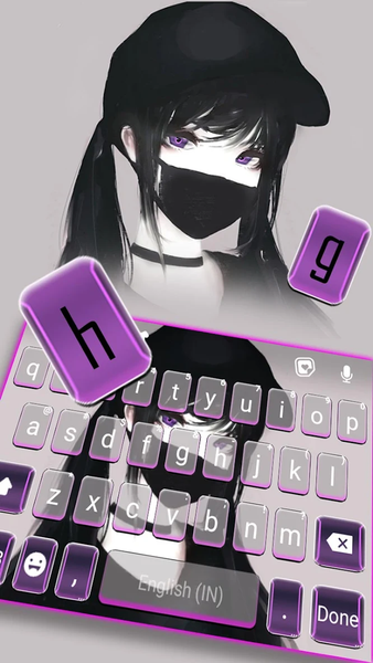 Cool Girl Mask Keyboard Backgr - Image screenshot of android app