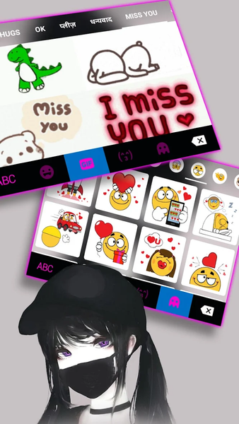 Cool Girl Mask Keyboard Backgr - عکس برنامه موبایلی اندروید