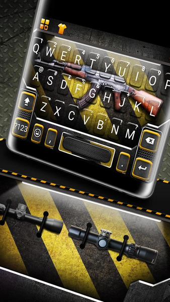Cool Mob Gun Army Keyboard Theme - Image screenshot of android app