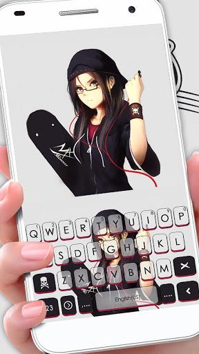 Cool Skate Girl Keyboard Theme - Image screenshot of android app