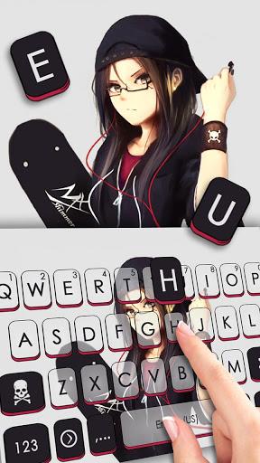 Cool Skate Girl Keyboard Theme - Image screenshot of android app