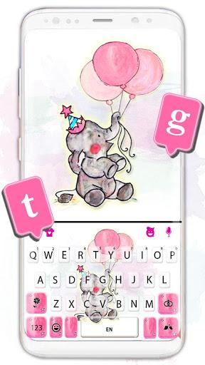 Cute Balloon Elephant Keyboard Theme - Image screenshot of android app