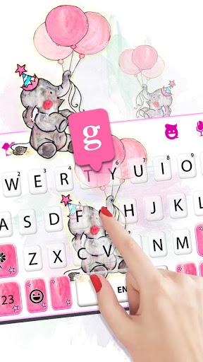 Cute Balloon Elephant Keyboard Theme - عکس برنامه موبایلی اندروید