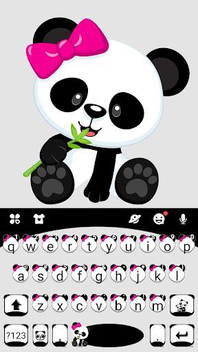 Cute Bowknot Panda Keyboard Theme - عکس برنامه موبایلی اندروید