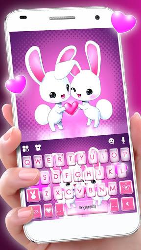 Cute Bunny Love Keyboard Theme - عکس برنامه موبایلی اندروید
