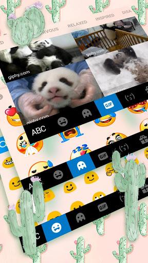 Cute Cartoon Cactus Keyboard Theme - Image screenshot of android app