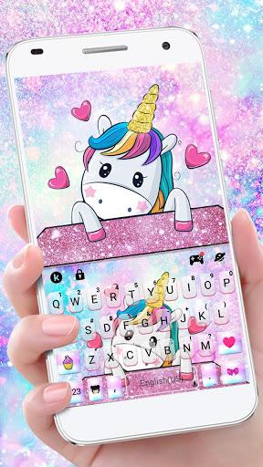 Cute Dreamy Unicorn Keyboard Background - Image screenshot of android app