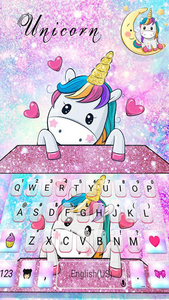 Cute Dreamy Unicorn Keyboard Background - عکس برنامه موبایلی اندروید