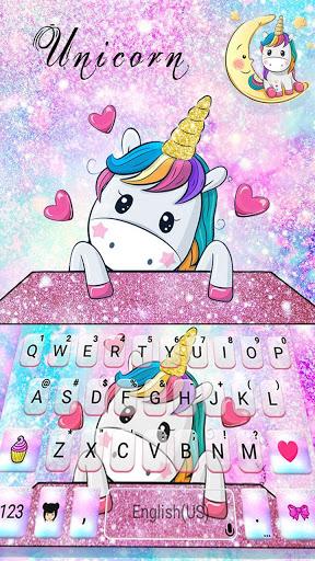 Cute Dreamy Unicorn Keyboard Background - Image screenshot of android app