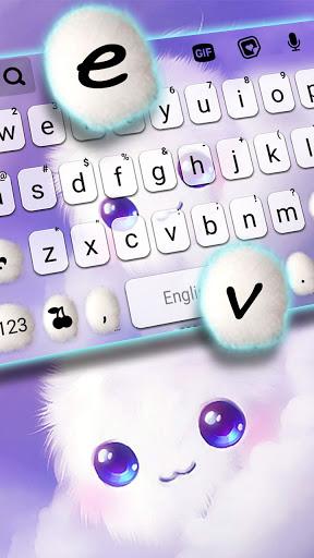 Cute Fluffy Cloud Keyboard Bac - عکس برنامه موبایلی اندروید