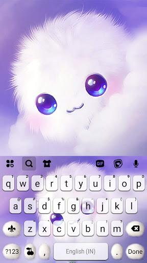 Cute Fluffy Cloud Keyboard Bac - عکس برنامه موبایلی اندروید
