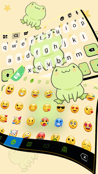 Cute Green Frog Theme - Image screenshot of android app