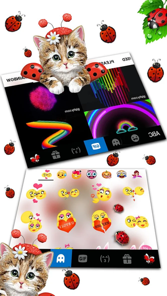 Cute Ladybird Kitten Keyboard Theme - Image screenshot of android app
