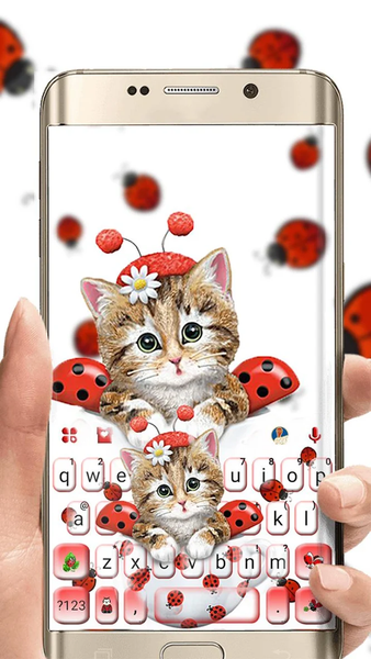 Cute Ladybird Kitten Keyboard Theme - Image screenshot of android app