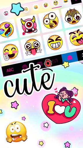 Cute Rainbow Stars Keyboard Ba - عکس برنامه موبایلی اندروید