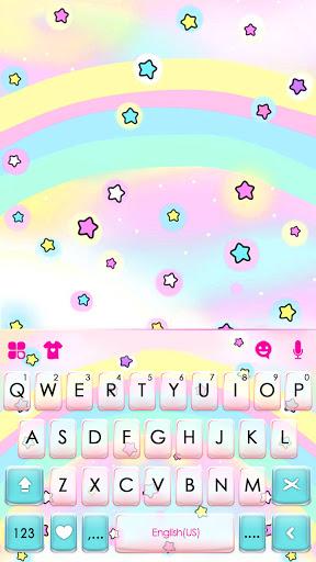 Cute Rainbow Stars Keyboard Ba - عکس برنامه موبایلی اندروید