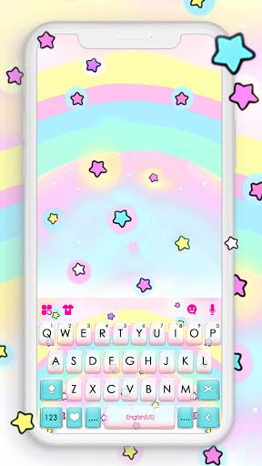 Cute Rainbow Stars Keyboard Ba - Image screenshot of android app