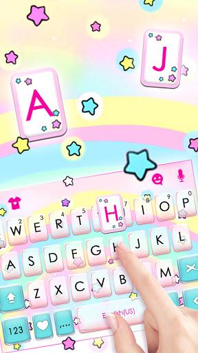 Cute Rainbow Stars Keyboard Ba - عکس برنامه موبایلی اندروید