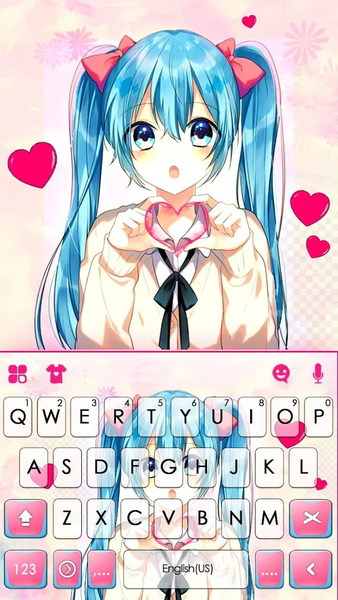 Cute School Girl Keyboard Theme - Image screenshot of android app