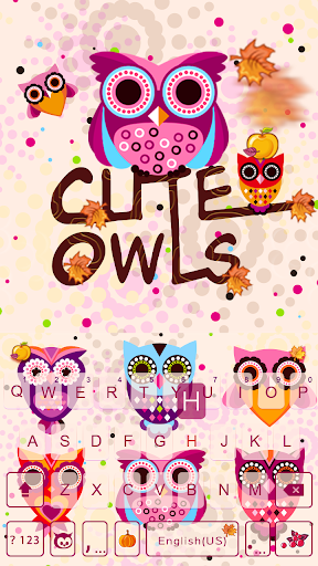 Cute Owls Emoji Keyboard - عکس برنامه موبایلی اندروید