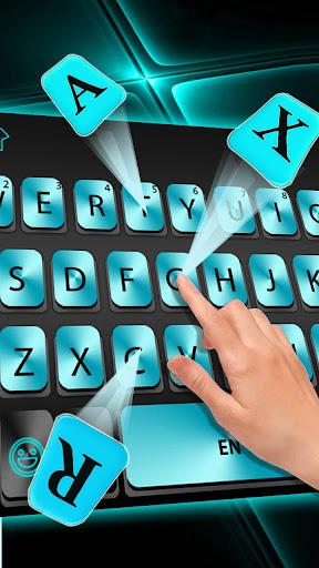 Cyan Metal Keyboard Theme - Image screenshot of android app