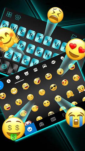 Cyan Metal Keyboard Theme - Image screenshot of android app