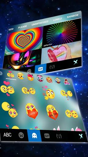Cyan Neon Wolf Keyboard Theme - Image screenshot of android app