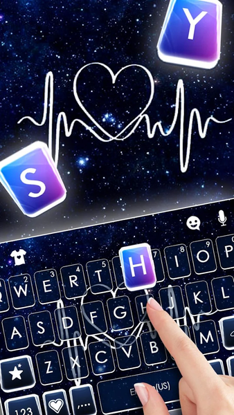 Dark Blue Heartbeat Keyboard T - Image screenshot of android app