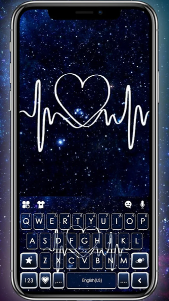 Dark Blue Heartbeat Keyboard T - Image screenshot of android app