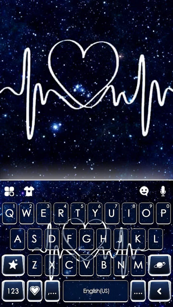 Dark Blue Heartbeat Keyboard T - Image screenshot of android app