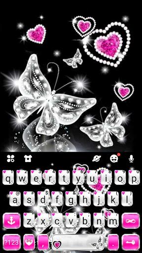 Diamond Butterfly Hearts Keybo - Image screenshot of android app