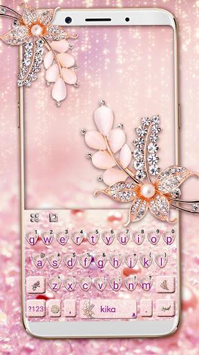 Diamond Pearl Heart Keyboard Theme - Image screenshot of android app