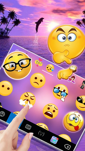 Dolphin Sunset Keyboard Theme - عکس برنامه موبایلی اندروید